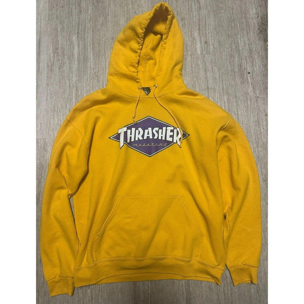 Thrasher Orange Logo Fleece Pullover Hoodie Men’s Regular Size M